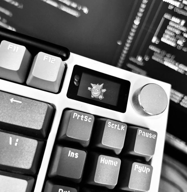 Pokémon no visor do meu teclado